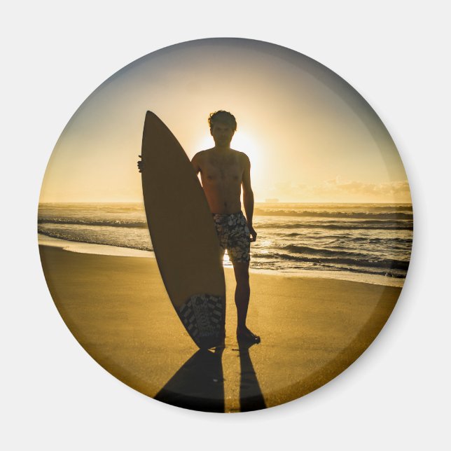 Silhouette bei Sonnenaufgang Magnet (Vorne)