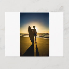 Silhouette bei Sonnenaufgang Postkarte