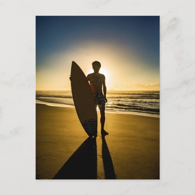 Silhouette bei Sonnenaufgang Postkarte (Vorderseite)