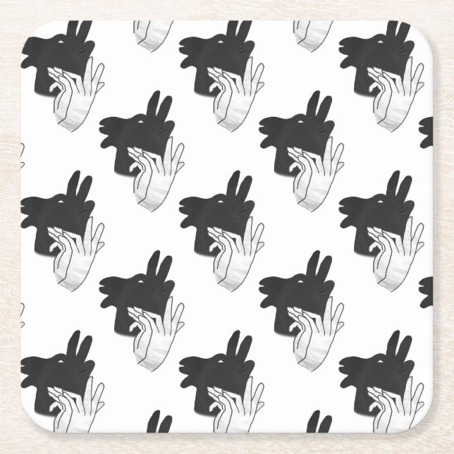 Silhouette Billy Goat Gray Rechteckiger Pappuntersetzer (Vorderseite)