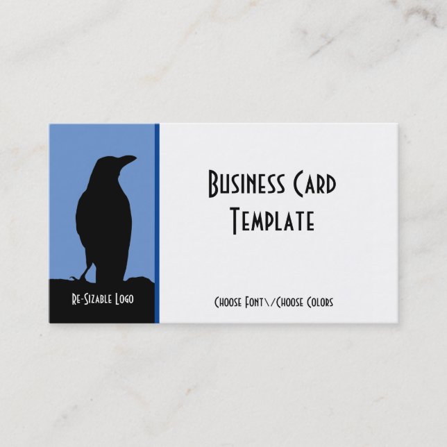 Silhouette Black Bird Crow Logo Carte de visite (Devant)