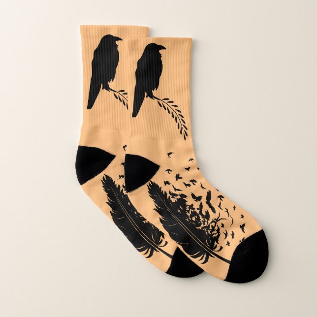 Silhouette Black Bird Raven Socks Socken (Paar)