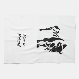 Silhouette Black Buffalo Monogram Geschirrtuch