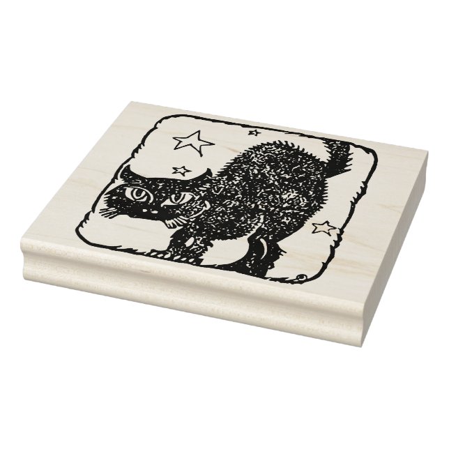 Silhouette Black Cat Briefmarke Gummistempel (Stempel)