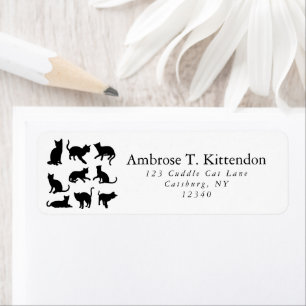 Silhouette Black Kitty Cat Family Collection Posen