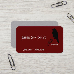 Silhouette Black Raven Carte de visite d'oiseaux