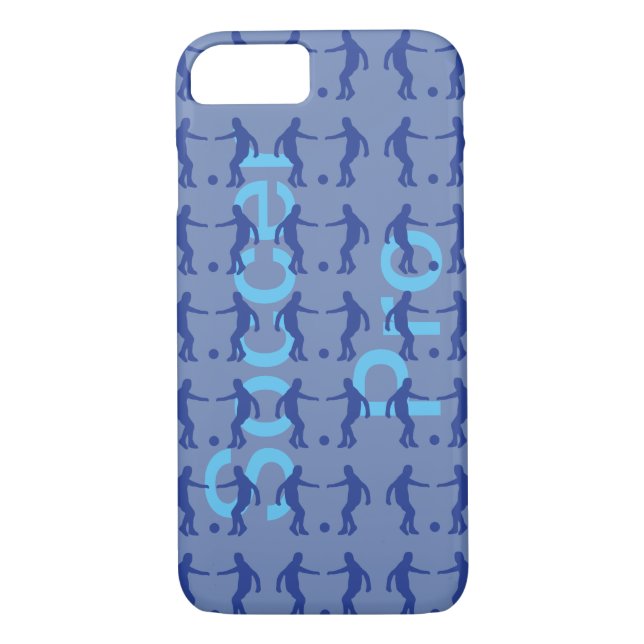 Silhouette blau - Fußball Case-Mate iPhone Hülle (Rückseite)