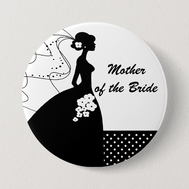 Silhouette-Braut-Mutter des Braut-Knopfes/des Button (Vorderseite)
