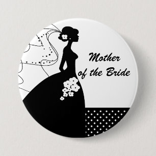 Silhouette-Braut-Mutter des Braut-Knopfes/des Button