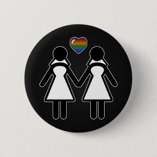 Silhouette-Braut und Braut Button