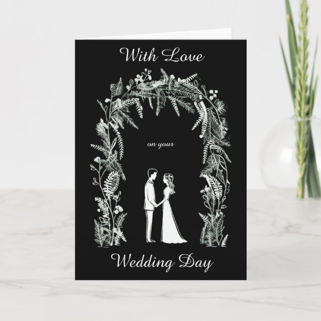 Silhouette Braut und Groom Hochzeit Karte (Vorderseite)