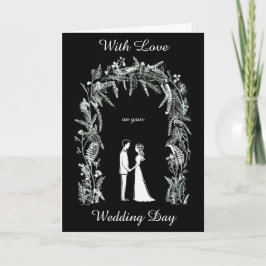 Silhouette Braut und Groom Hochzeit Karte