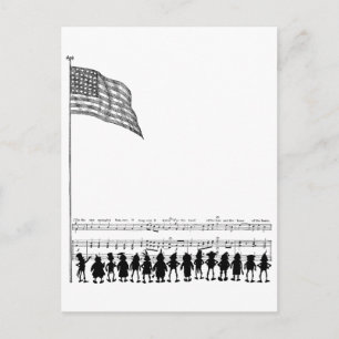 Silhouette Brownie Patriots und Flag Postkarte