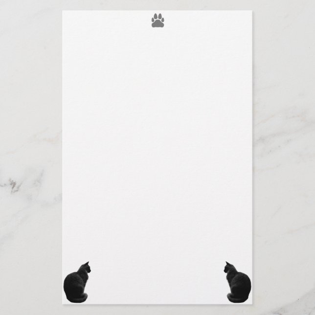 Silhouette Cat Writpapier Briefpapier (Vorderseite)