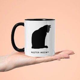 Silhouette Cat Zweifarbige Tasse