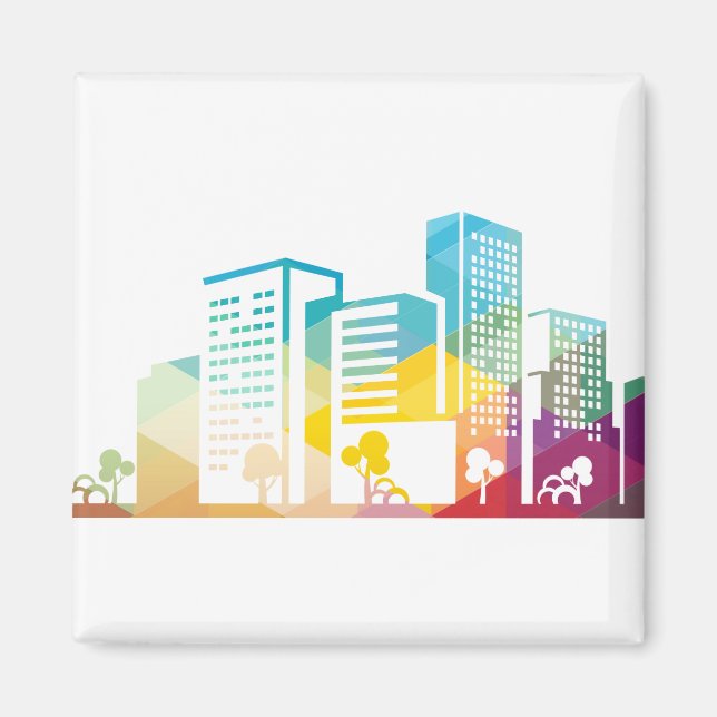 silhouette cityscape building icon color city magnet (Vorne)