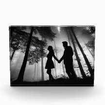 Silhouette Couple Beach Sunset Liebe Schwarz & Wei