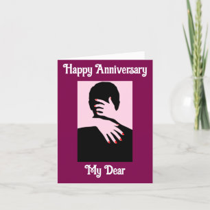 Silhouette Couple Embbying Anniversary Card Karte