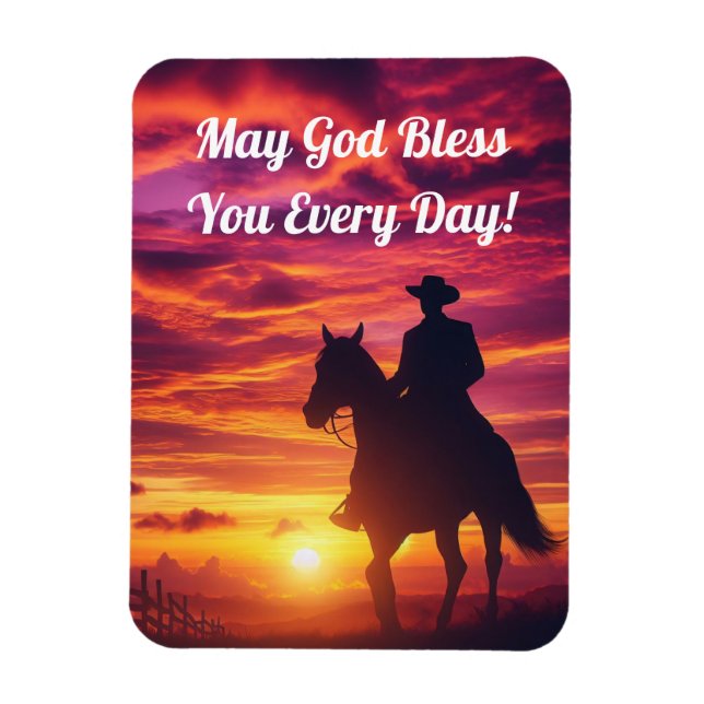 Silhouette Cowboy on Horse Flexible Magnet (Vertikal)