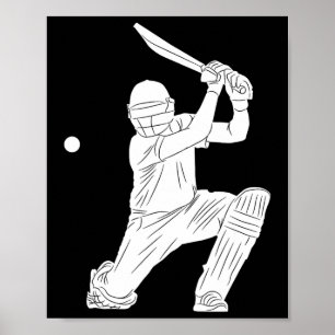 Silhouette Cricketspieler Tsman Cricketeers Tter H Poster