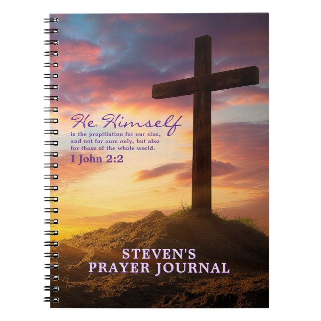 Silhouette Cross Bible Verse Personalisiert Notizblock (Vorderseite)