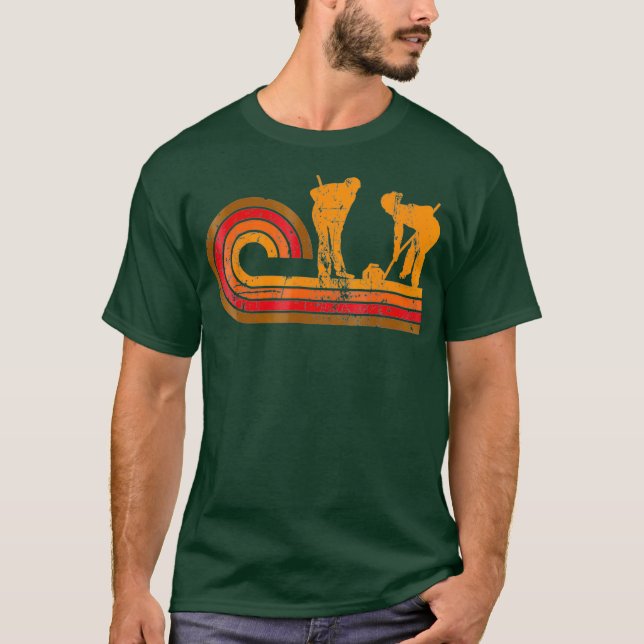 Silhouette-Curlers im Retro-Stil T-Shirt (Vorderseite)