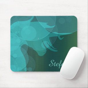 Silhouette D (aquamarine, aquamarine Blasen) Mousepad