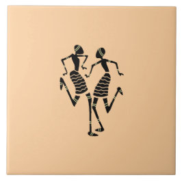 Silhouette Dancers African Art Fliese