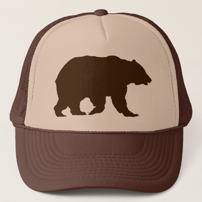 Silhouette de brun d'ours gris de casquette d'ours (Devant)