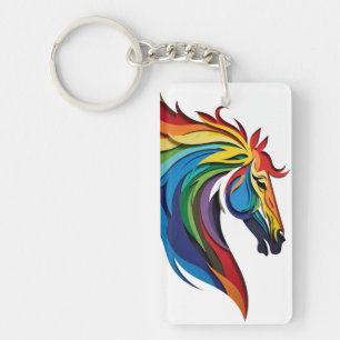 Silhouette de cheval arc-en-ciel vibrant
