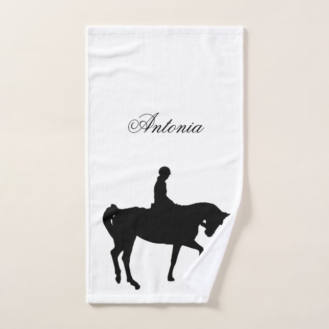 Silhouette de cheval et de cavalier (Serviette à main)
