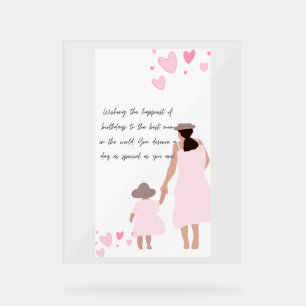 Silhouette de cœur rose de mère et fille