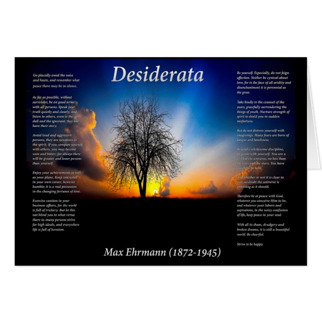 Silhouette de Desiderata d'un arbre saule (Devant horizontal)