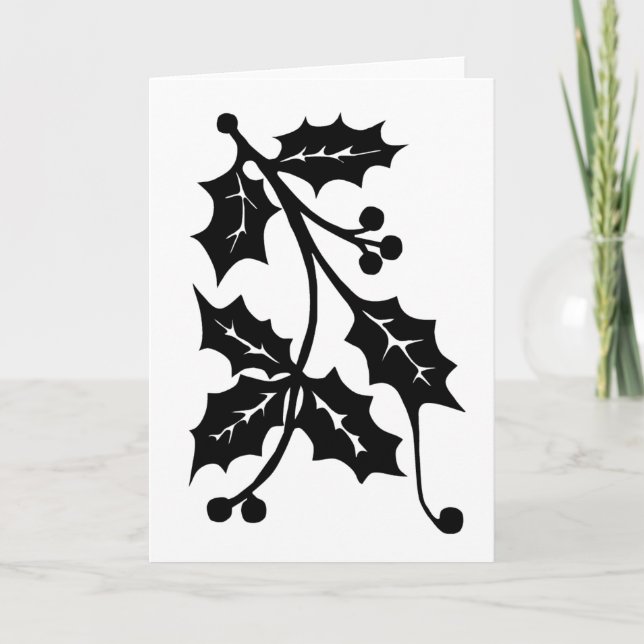 Silhouette de houx - carte de voeux (Devant)
