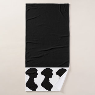 Silhouette de Jane Austen sur fond noir