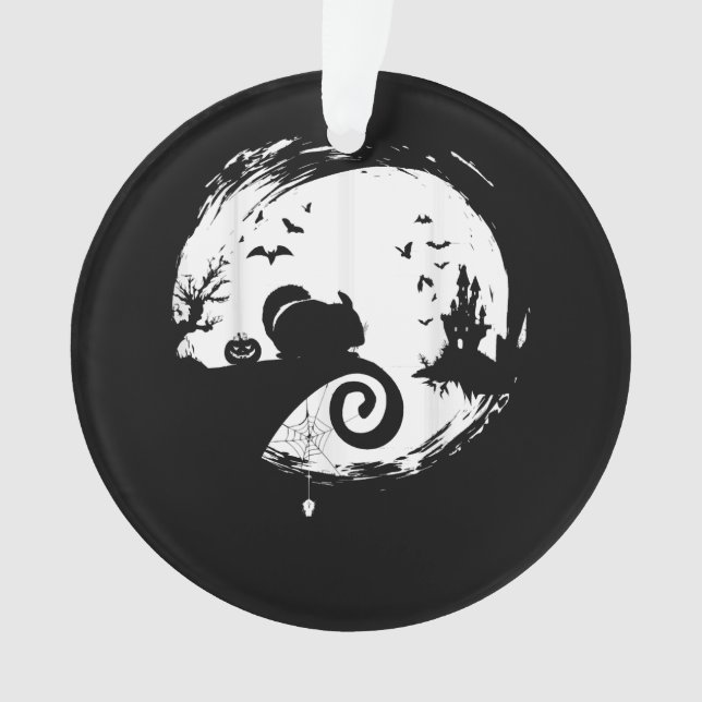Silhouette de la lune d'Halloween de Chinchilla (devant)