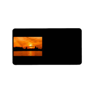 Silhouette de la ville au Étiquette de adresse du