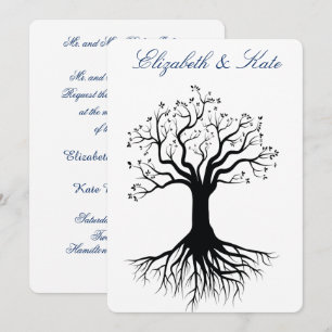 Silhouette de l'arbre faire-part de mariage, forêt