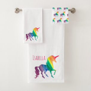 Silhouette de licorne d'arc-en-ciel d'aquarelle