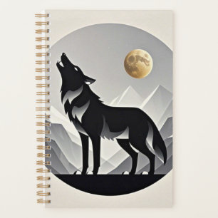 Silhouette de loup lisse noir gris minimaliste