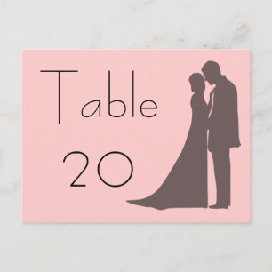Silhouette de mariée et de chambre Numéro de table