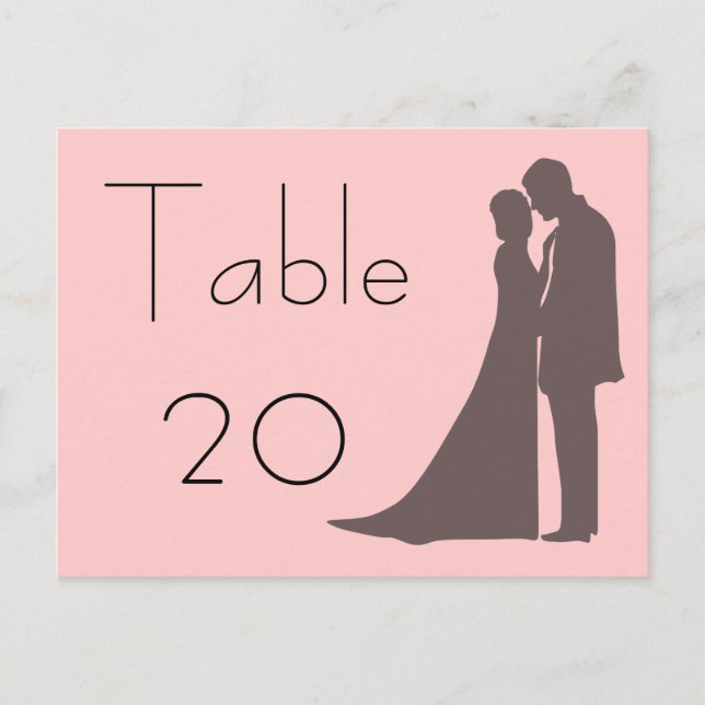 Silhouette de mariée et de chambre Numéro de table (Devant)