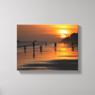 Silhouette de personnes de plage Impression sur to