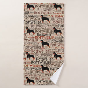Silhouette de rottweiler et motif d'art de mot