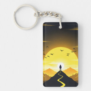 Silhouette de sommet de montagne avec un piédestal