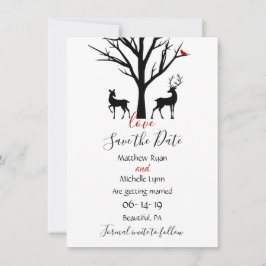 Silhouette Deer Couple Winter Liebe Hochzeit Save The Date