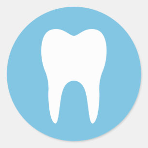 Silhouette dentaire bleu dentiste autocollant dent