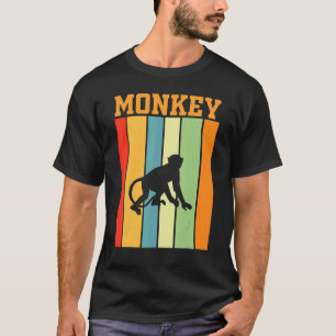 Silhouette der Affen in Retrofarben T-Shirt