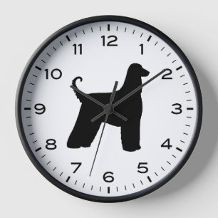 Silhouette der afghanischen Hunde Uhr