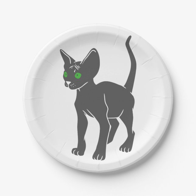 Silhouette der ägyptischen Katze - Wählen Sie die  Pappteller (Vorderseite)